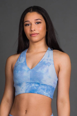 Kehlani Sports Bra in Blue Tie Dye Wash - FINAL SALE
