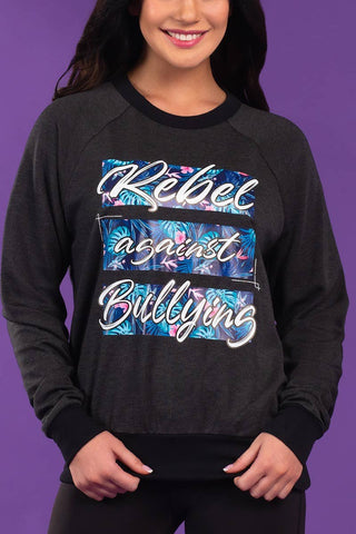Rebel Against Bullying Pullover in Floral Palm