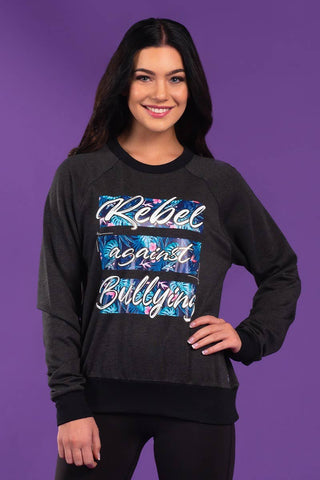 Rebel Against Bullying Pullover in Floral Palm