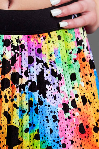 Pleated Skirt in Paint Splash - FINAL SALE