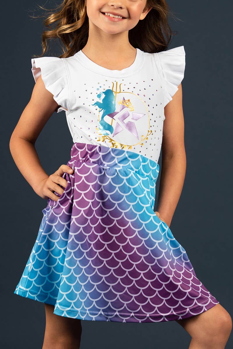 Ruffle Dress in Enchanted Mermaid Rebel Athletic Ruffle Dress in Enchanted Mermaid Rebel Athletic
