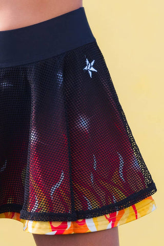 Layered Mesh Athletic Skirt in Ignite - FINAL SALE