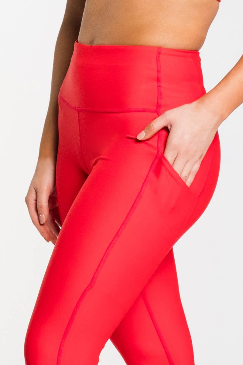 Red High Waist shining Lycra Leggings(silky), Casual Wear, Skin Fit at Rs  75 in Ulhasnagar