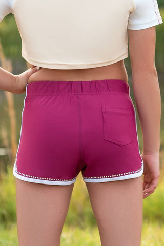 Pocket Lounge Shorts in Cranberry Camp