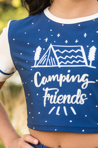 Cropped Tee in Camping Friends - FINAL SALE