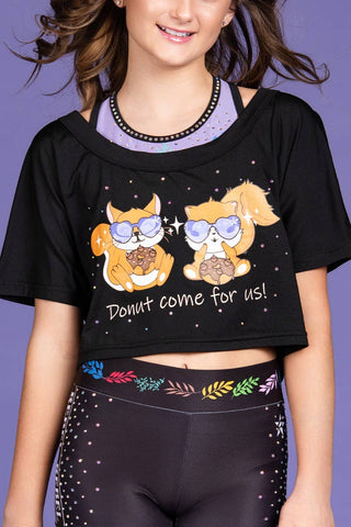 Slouch Cropped Tee in Squirrel Swag