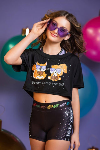 Slouch Cropped Tee in Squirrel Swag