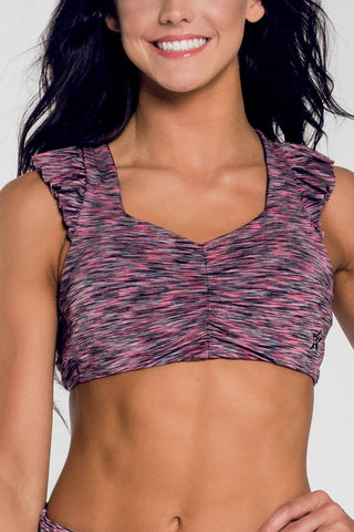 Ruffle Sports Bra in Show your Stripes
