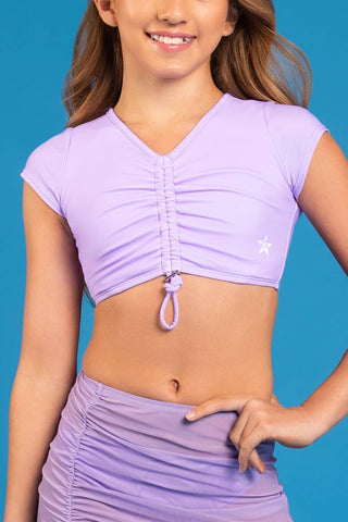 Cap Sleeve Bikini Top in Lilac
