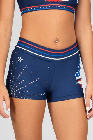 Mid Rise Compression Short in Stars and Stripes