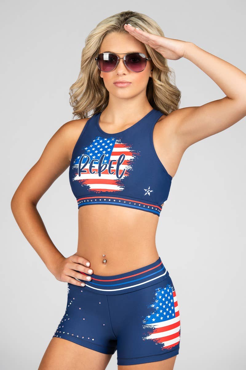 Mid Rise Compression Short in Stars and Stripes – Rebel Athletic