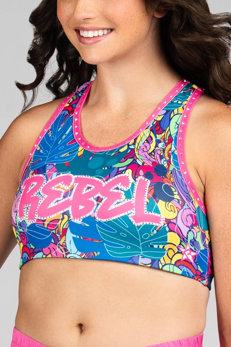 Lilah Sports Bra in Paradise Passion – Rebel Athletic