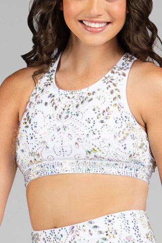 Crystal Couture Strappy Posh Sports Bra - Special Order