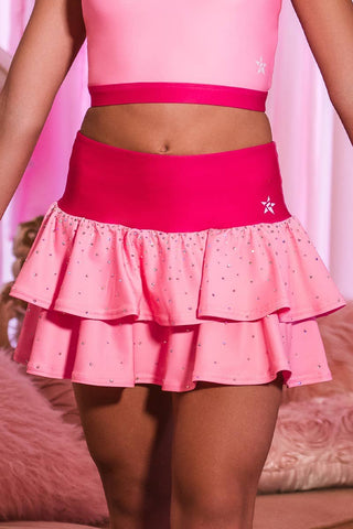Layered Ruffle Skirt in Pretty Pink