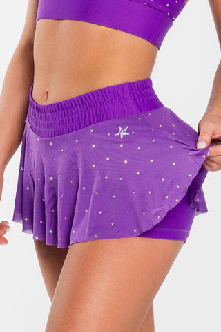 Mesh Overlay Skirt in Purple