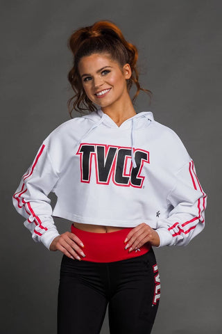 TVCC Cropped Hoodie in White