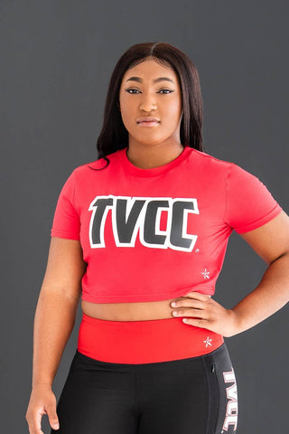 TVCC Cutout Cropped Tee in Red